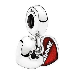 mickey minnie heart  pandora red love dangle charm